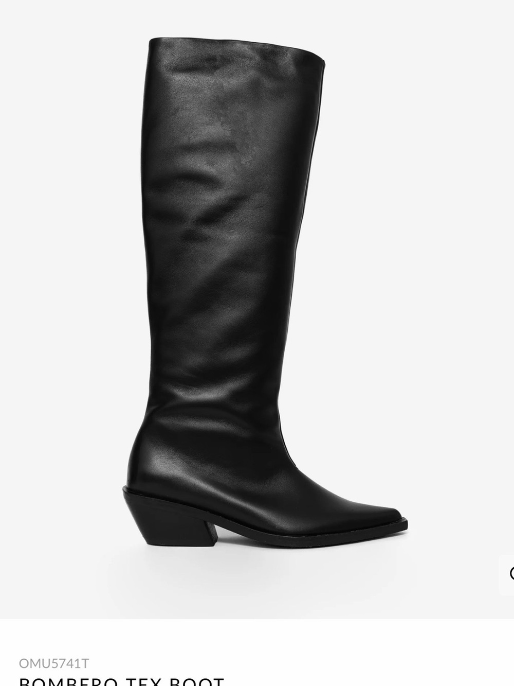 Nora Lozza Bombero Tex Black Leather Knee-High Boot